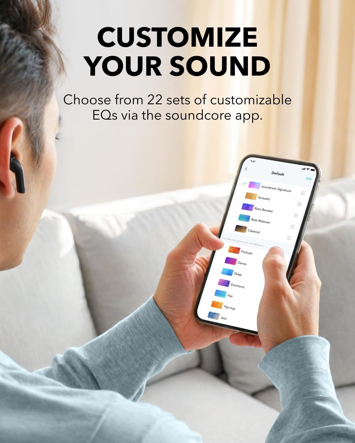 سماعة أذن لاسلكية ساوند كور انكر Soundcore Anker K20i – أصلية بصوت قوي وبطارية تدوم 36 ساعة